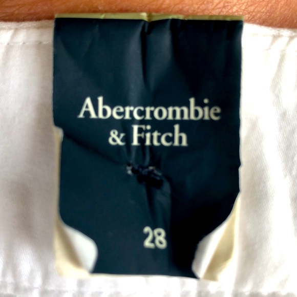 Abercrombie & Fitch White Twill Shorts Size 28 A & F - Picture 5 of 9